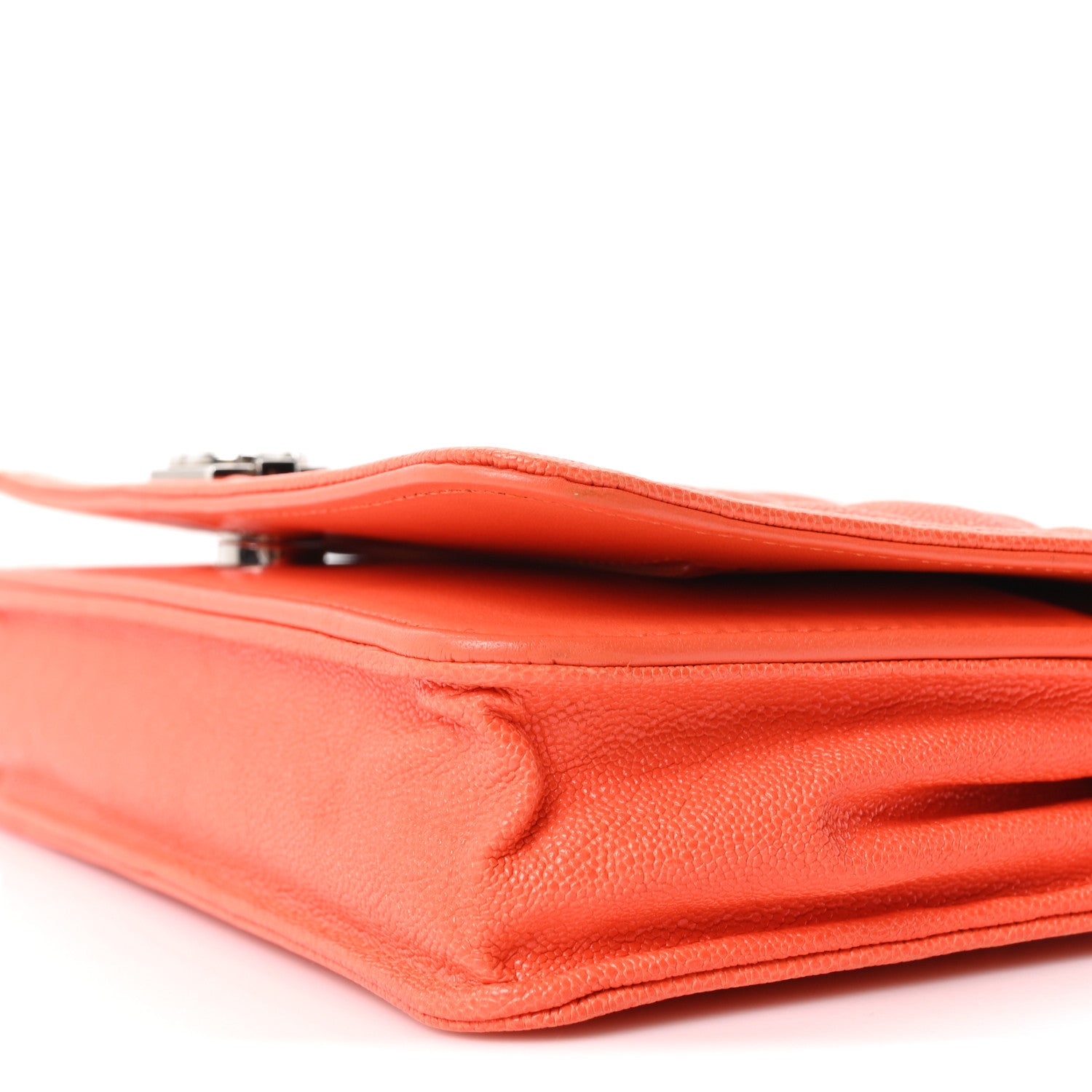 Chanel Caviar Quilted Boy Wallet On Chain WOC Orange 10 of 10