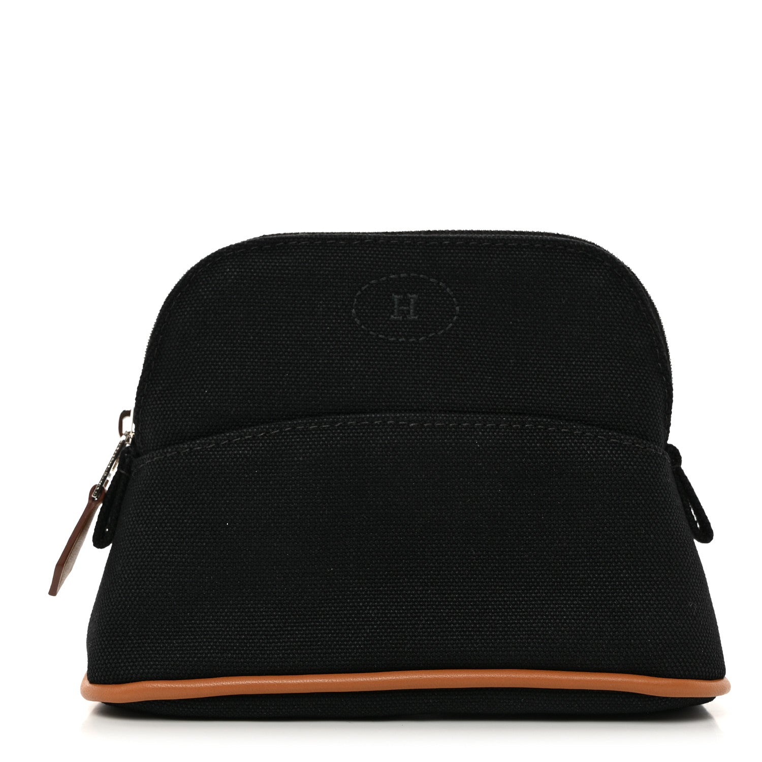Hermes Cotton Canvas Mini Mini Bolide Travel Cosmetic Pouch Black 1 of 7