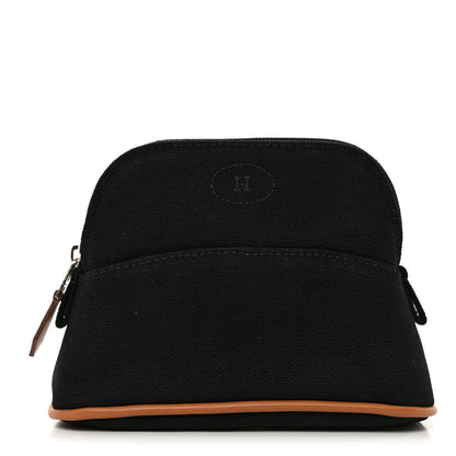 Hermes Cotton Canvas Mini Mini Bolide Travel Cosmetic Pouch Black 1 of 7
