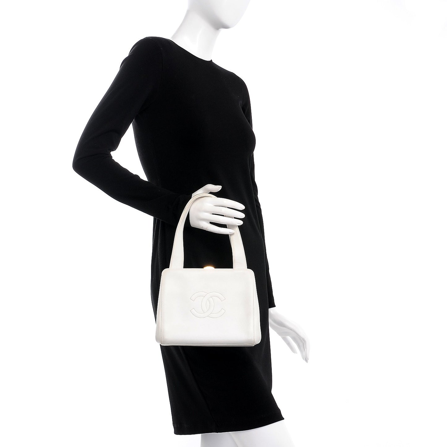 Caviar Frame Evening Bag Black