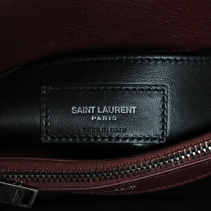 Saint Laurent Sheepskin Matelasse Chevron Monogram Medium College Bag Rouge Legion 6 of 6