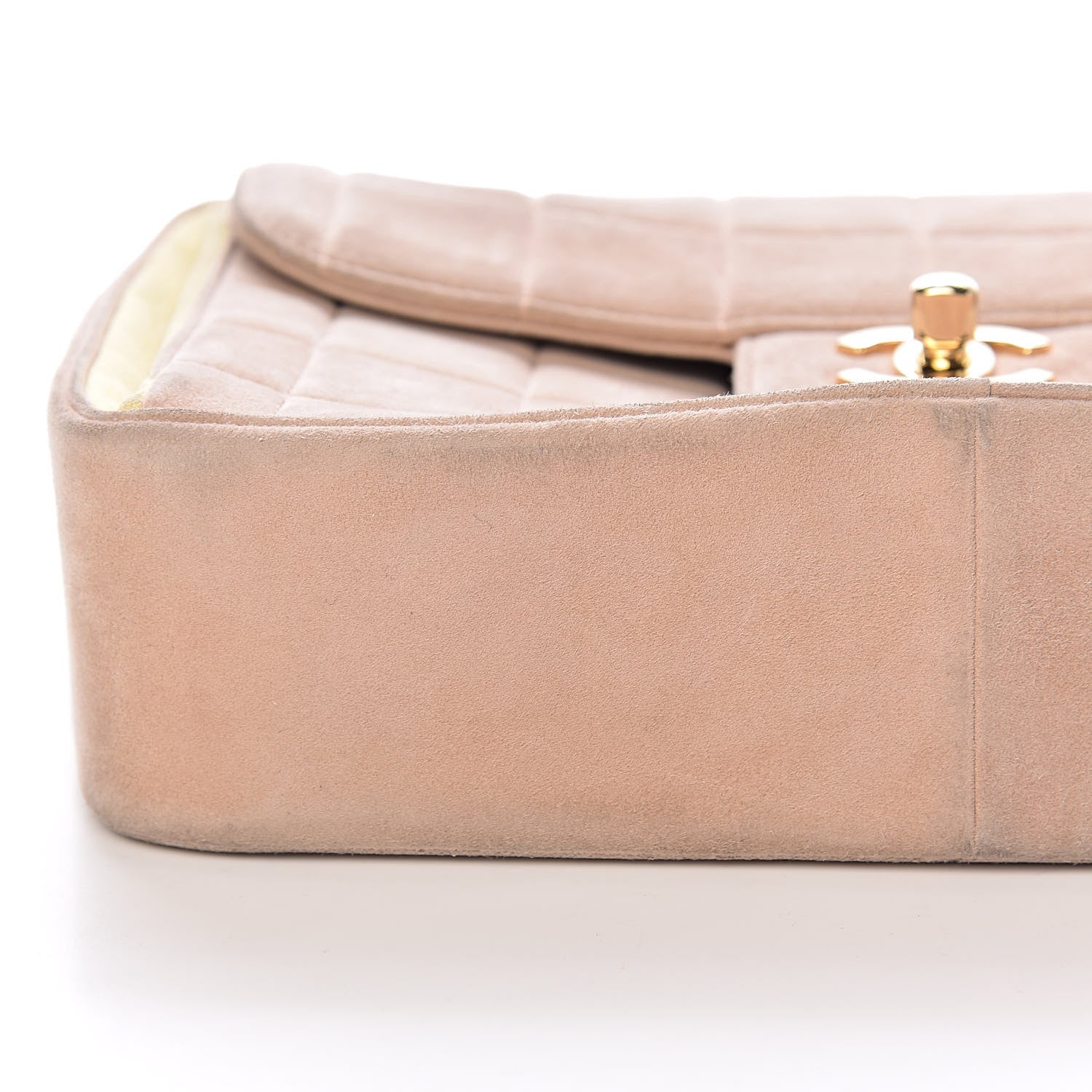 Chanel Suede Chocolate Bar Top Handle Flap Beige 9 of 17
