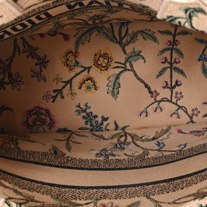 Christian Dior Raffia Embroidered Petites Fleurs Medium Book Tote Natural 5 of 12