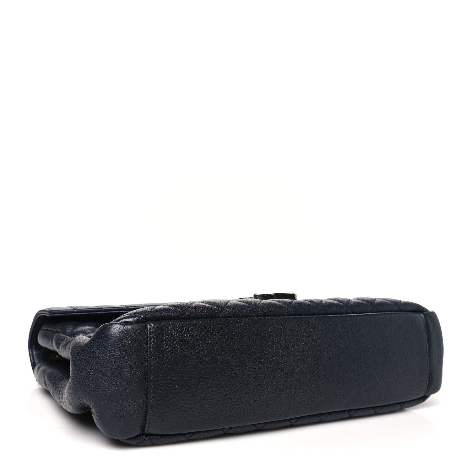 Saint Laurent Calfskin Mixed Matelasse Triquilt Large Monogram Satchel Deep Marine 3 of 10