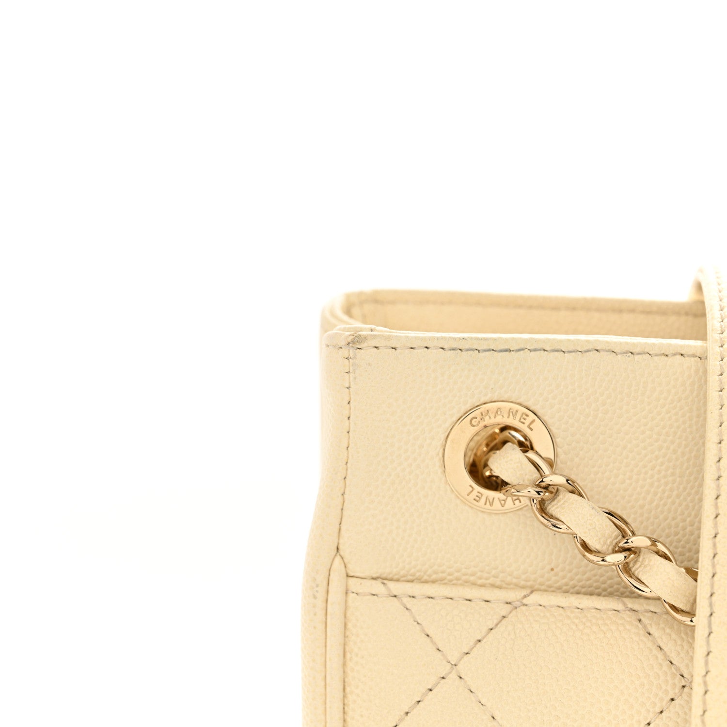 Chanel Caviar Quilted In Out Flap Shopping Tote White 15 of 17