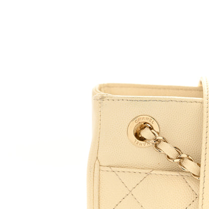 Chanel Caviar Quilted In Out Flap Shopping Tote White 15 of 17