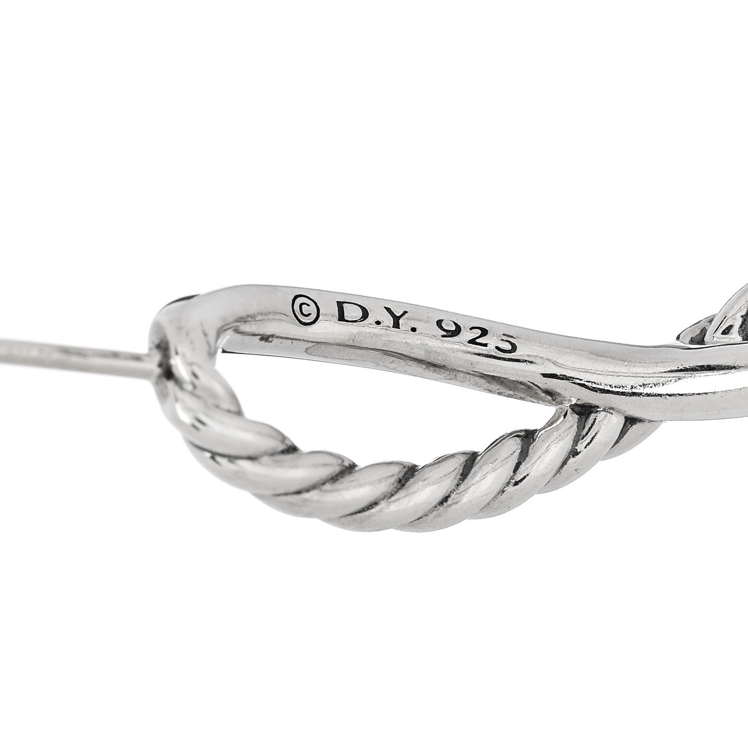 David Yurman Sterling Silver Crossover Cable Hoop Earrings 4 of 4