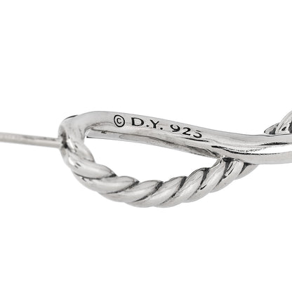David Yurman Sterling Silver Crossover Cable Hoop Earrings 4 of 4