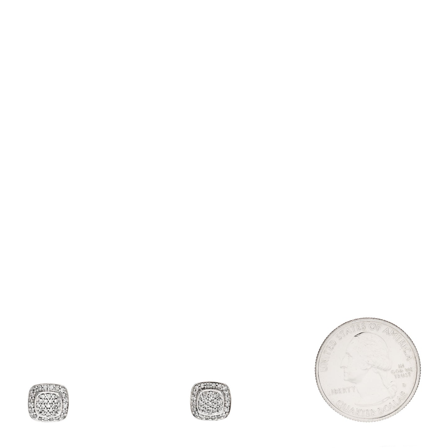 Sterling Silver Diamond 5mm Pave Albion Earrings