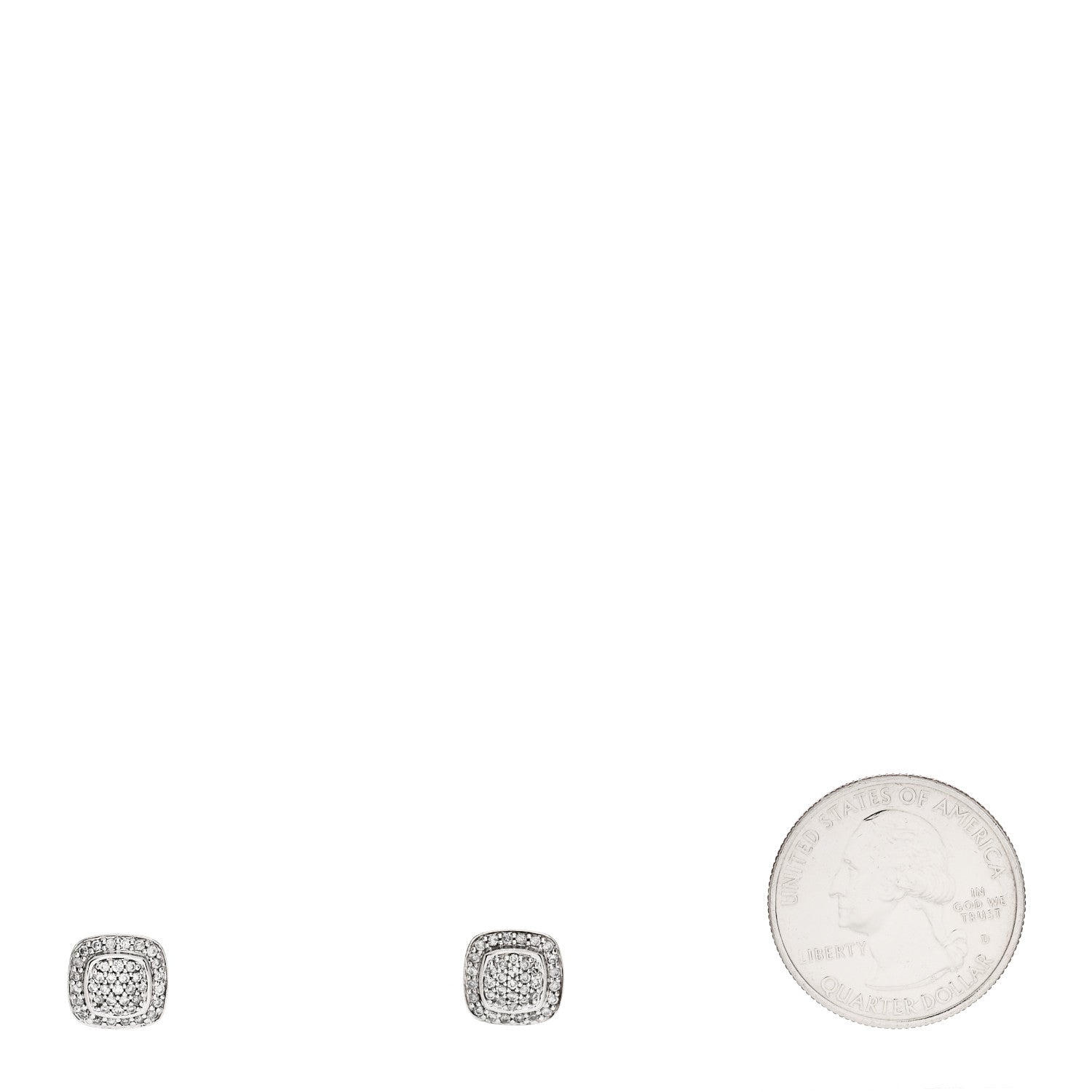 David Yurman Sterling Silver Diamond 5mm Pave Albion Earrings 2 of 4
