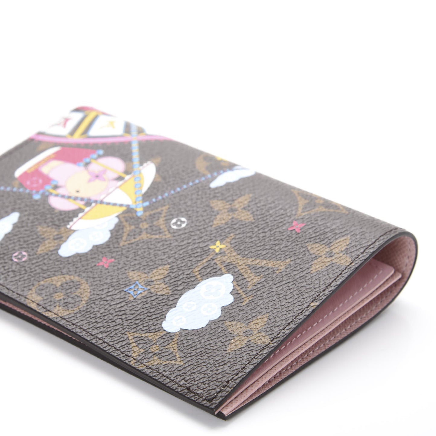 Monogram 2020 Christmas Animation Big Wheel Passport Cover Rose Ballerine