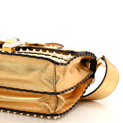 Fendi Metallic Calfskin Wonder Monster Kan I Shoulder Bag Gold 10 of 10