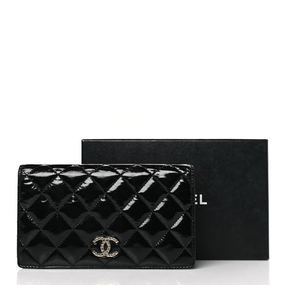 Chanel Patent Quilted Brilliant Yen Wallet Black 10 of 10