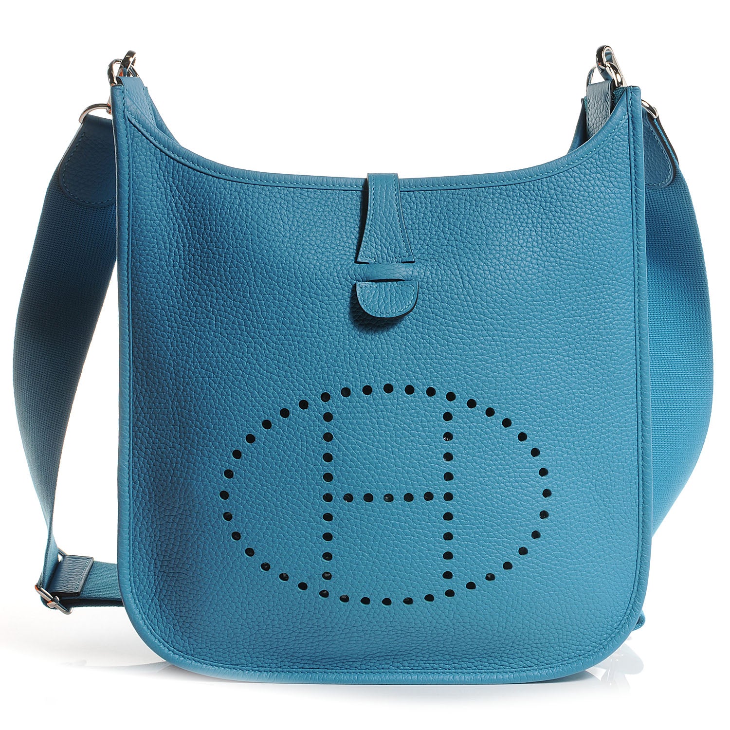 Hermes Taurillon Clemence Evelyne III PM Turquoise 1 of 8