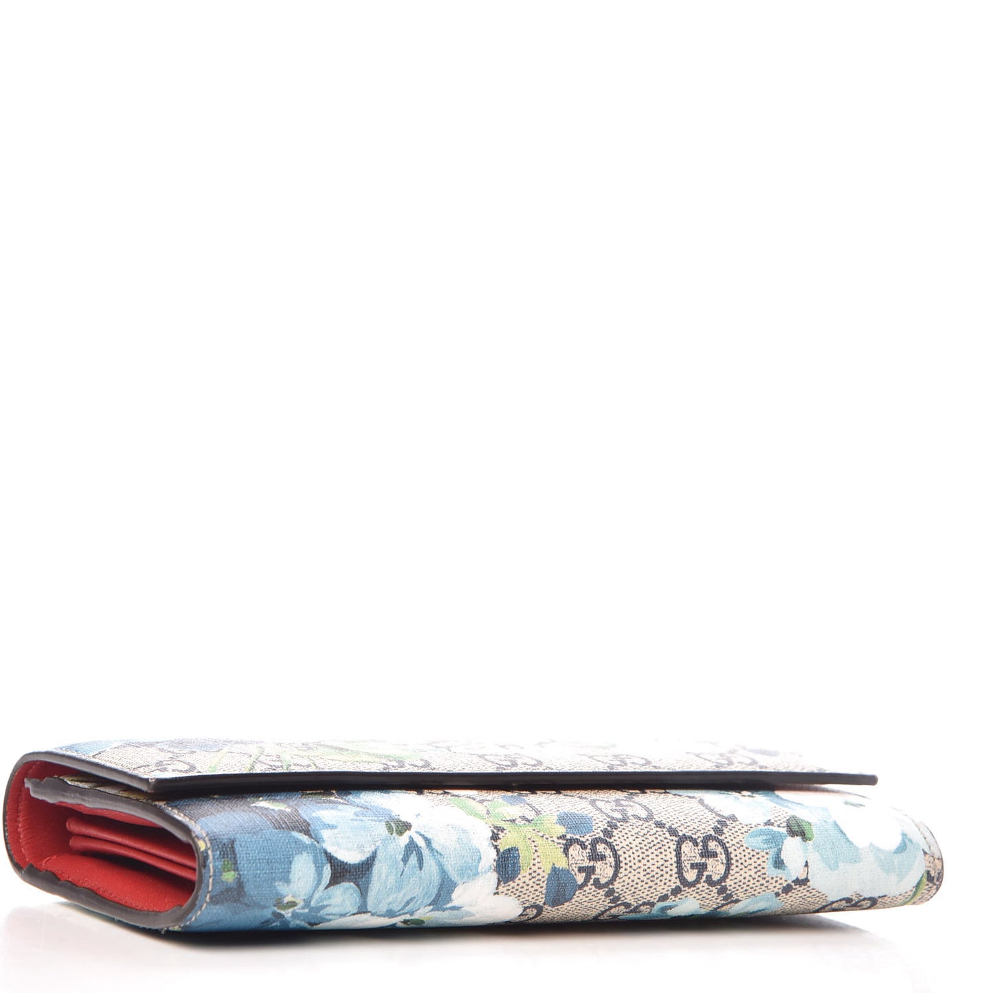 GG Supreme Monogram Blooms Continental Wallet Blue