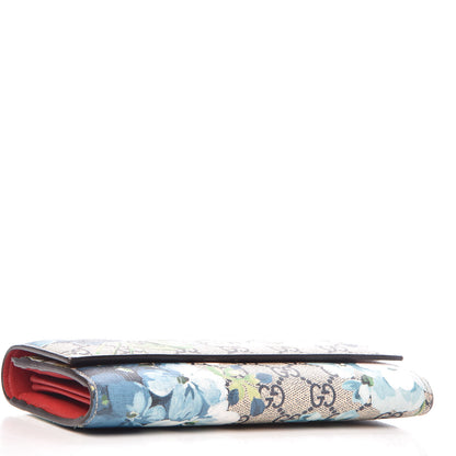 Gucci GG Supreme Monogram Blooms Continental Wallet Blue 4 of 9