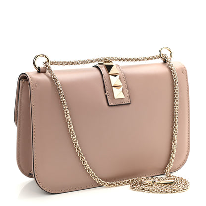 Valentino Garavani Vitello Medium Glam Lock Rockstud Flap Poudre 3 of 10