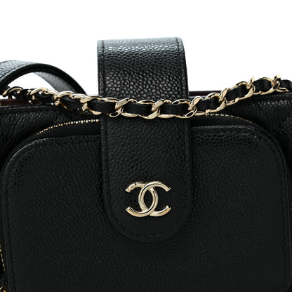Chanel Caviar Quilted Business Affinity Phone Holder With Chain Black 9 of 11