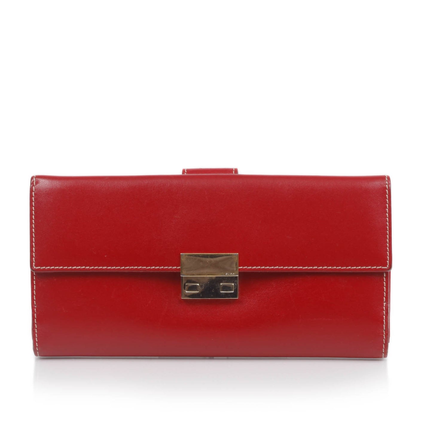 Leather Continental Wallet Red