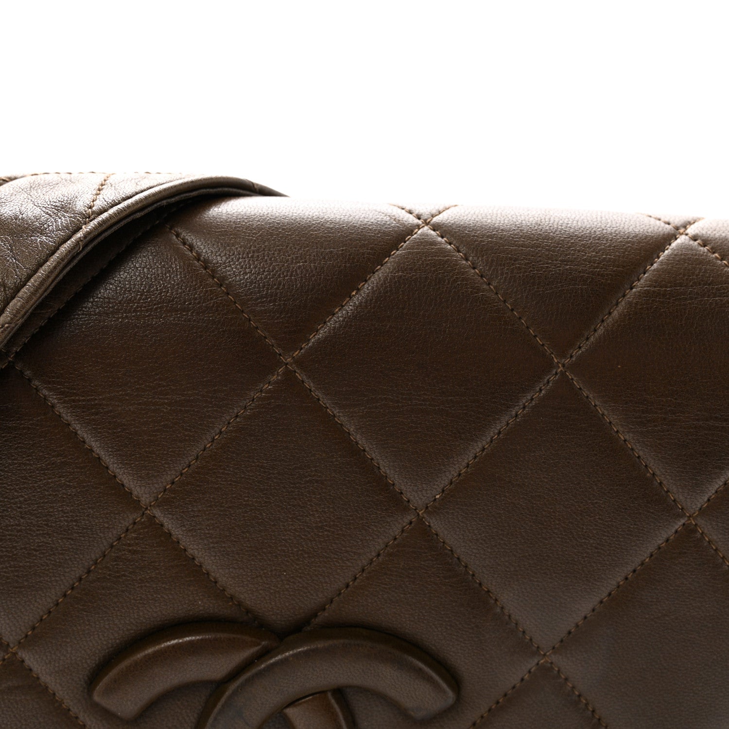 Chanel Lambskin Quilted CC Single Flap Shoulder Bag Brown 8 of 10