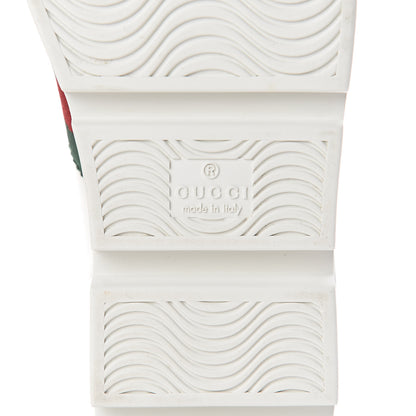 Gucci Calfskin Web Bee Embroidered Womens Ace Platform Sneakers 36 White 8 of 12