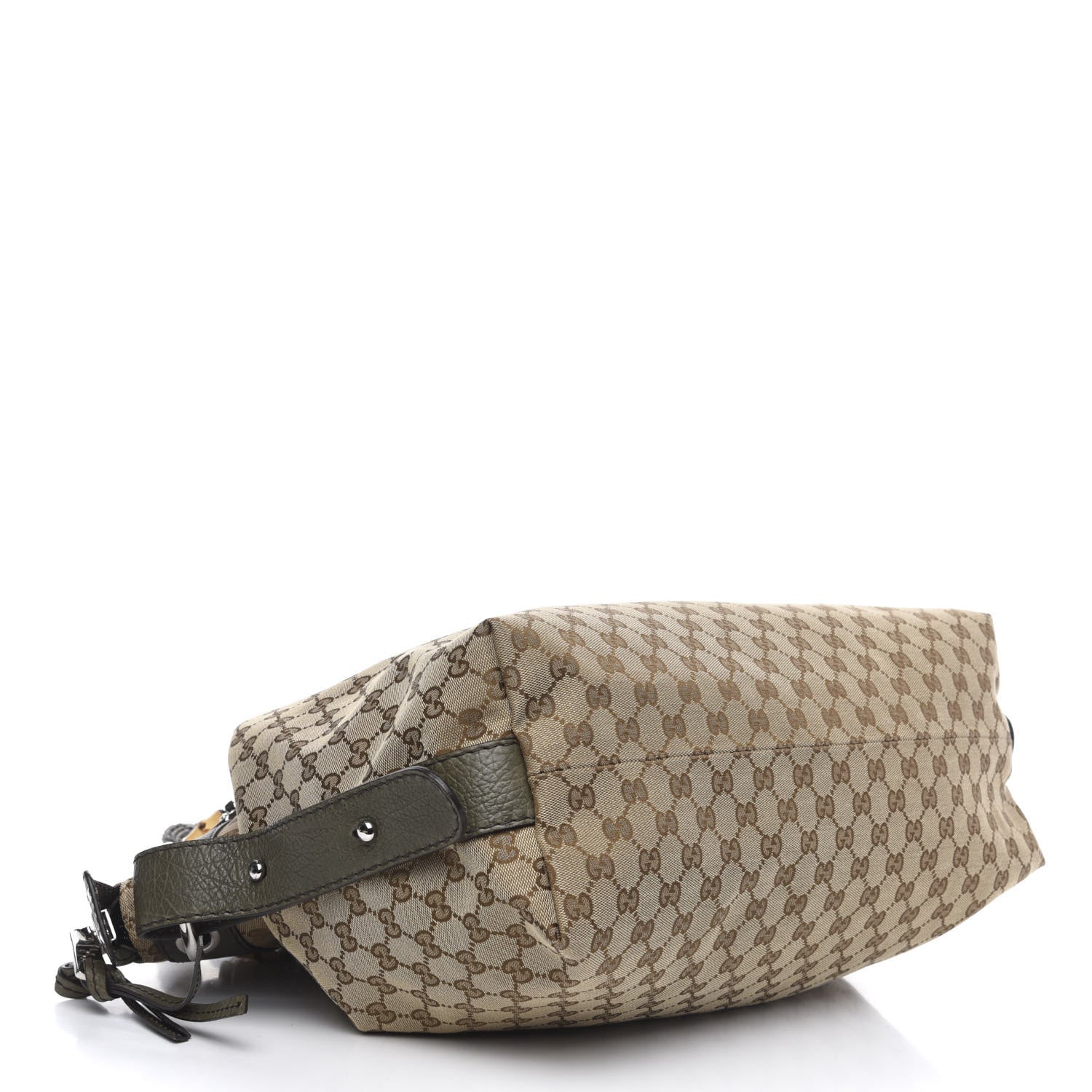 Gucci Monogram Large Bamboo Bar Tassel Shoulder Bag Brown 4 of 10