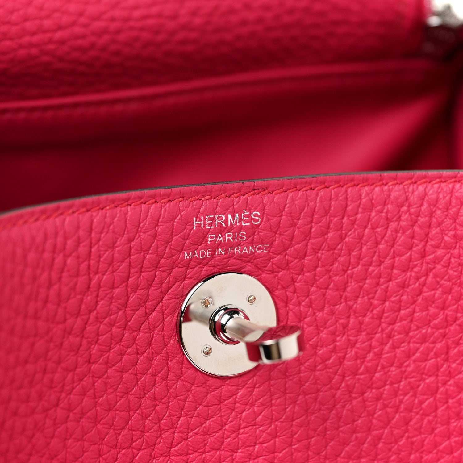 Hermes Taurillon Clemence Mini Lindy 20 Framboise 6 of 10