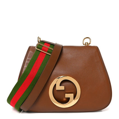 Gucci Roxy Calfskin Web Medium Blondie Shoulder Flap Bag Cuir 1 of 10