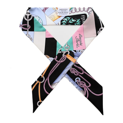 Hermes Silk Cliquetis Twilly Black Rose Menthol 1 of 4