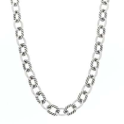 David Yurman Sterling Silver 10mm Medium Oval Link Necklace 1 of 5