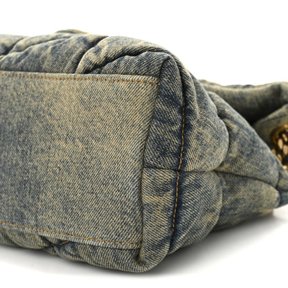 Saint Laurent Denim Quilted Small Loulou Puffer Monogram Chain Satchel Rodeo Blue 9 of 9