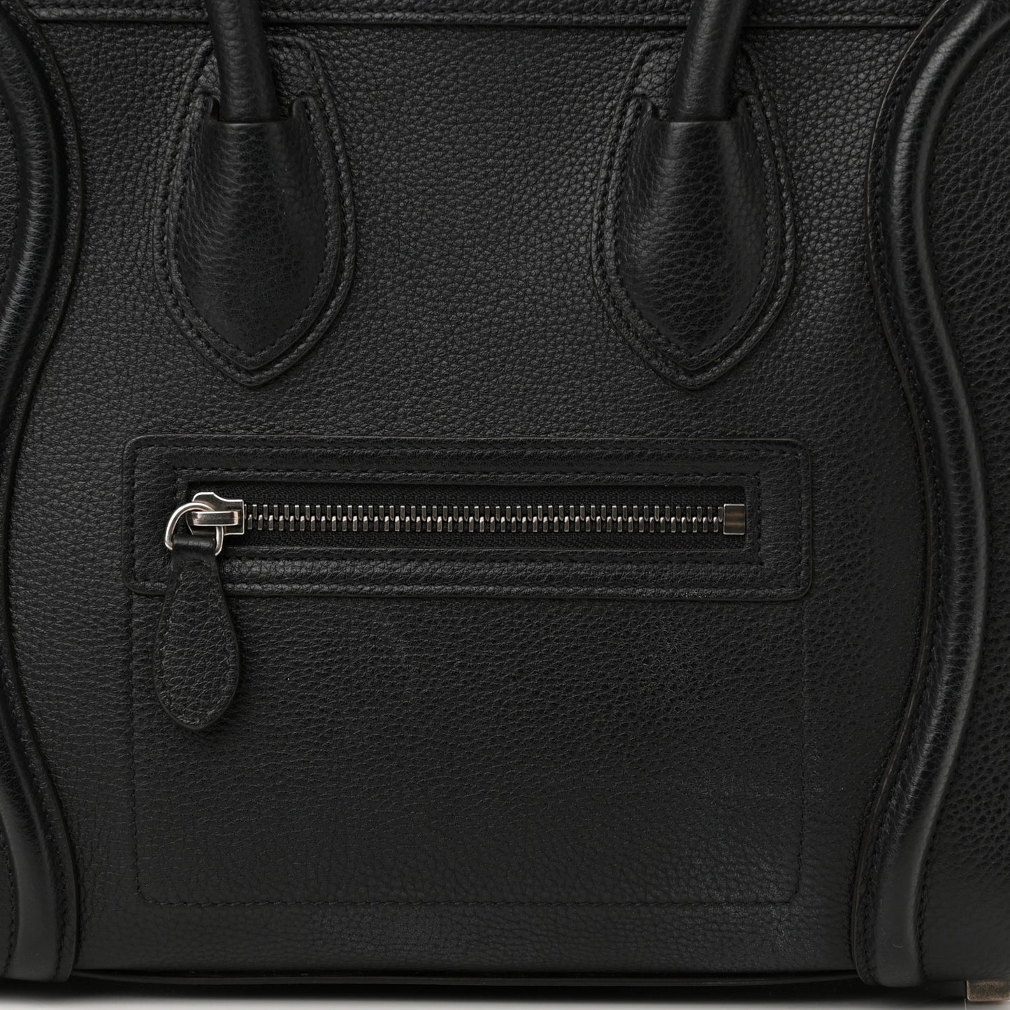 Drummed Calfskin Micro Luggage Black