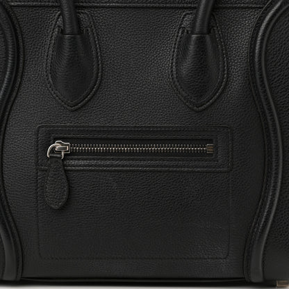 Celine Drummed Calfskin Micro Luggage Black 11 of 12