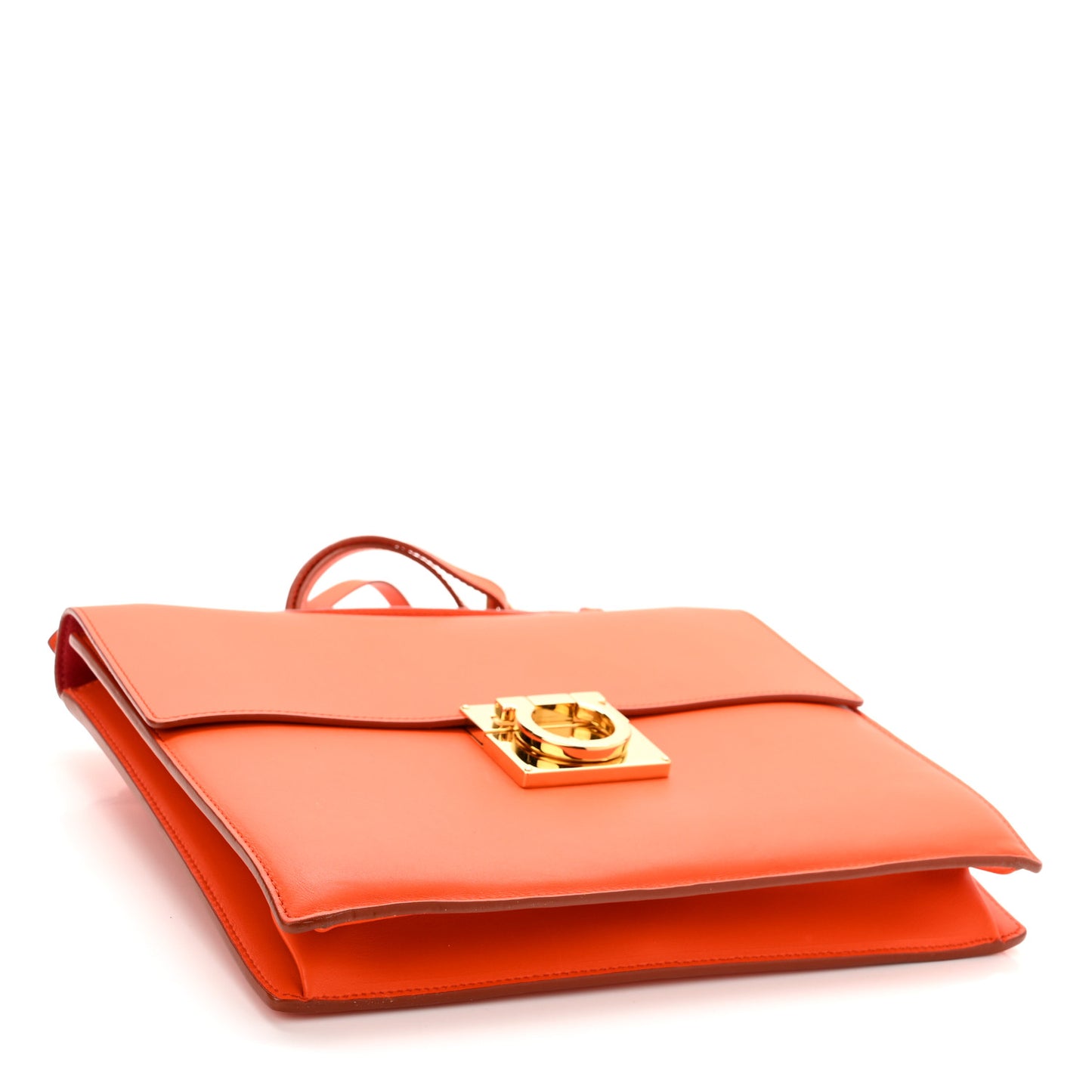 Calfskin Gancio Lock Satchel Orange