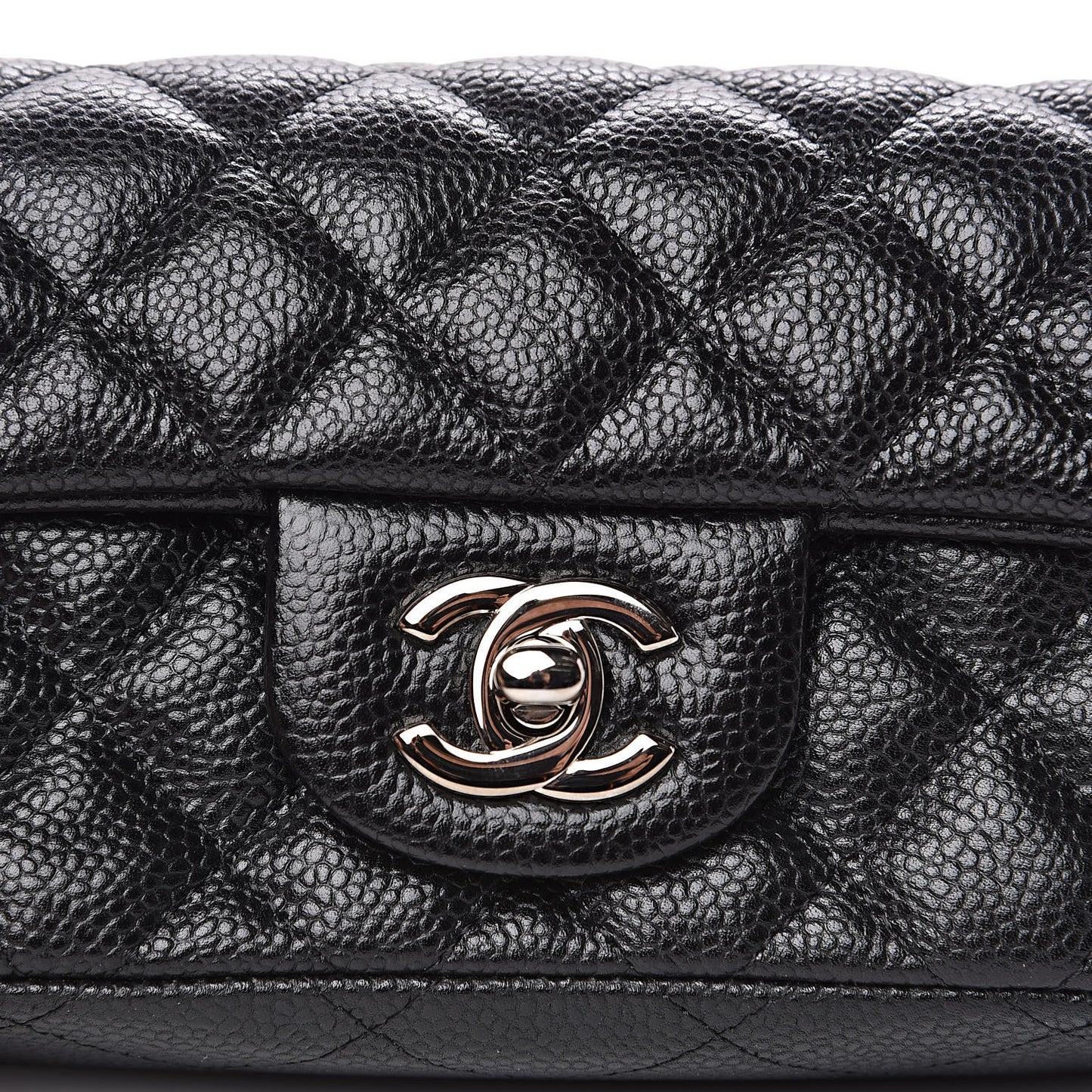 Metallic Caviar Quilted Extra Mini Flap Black