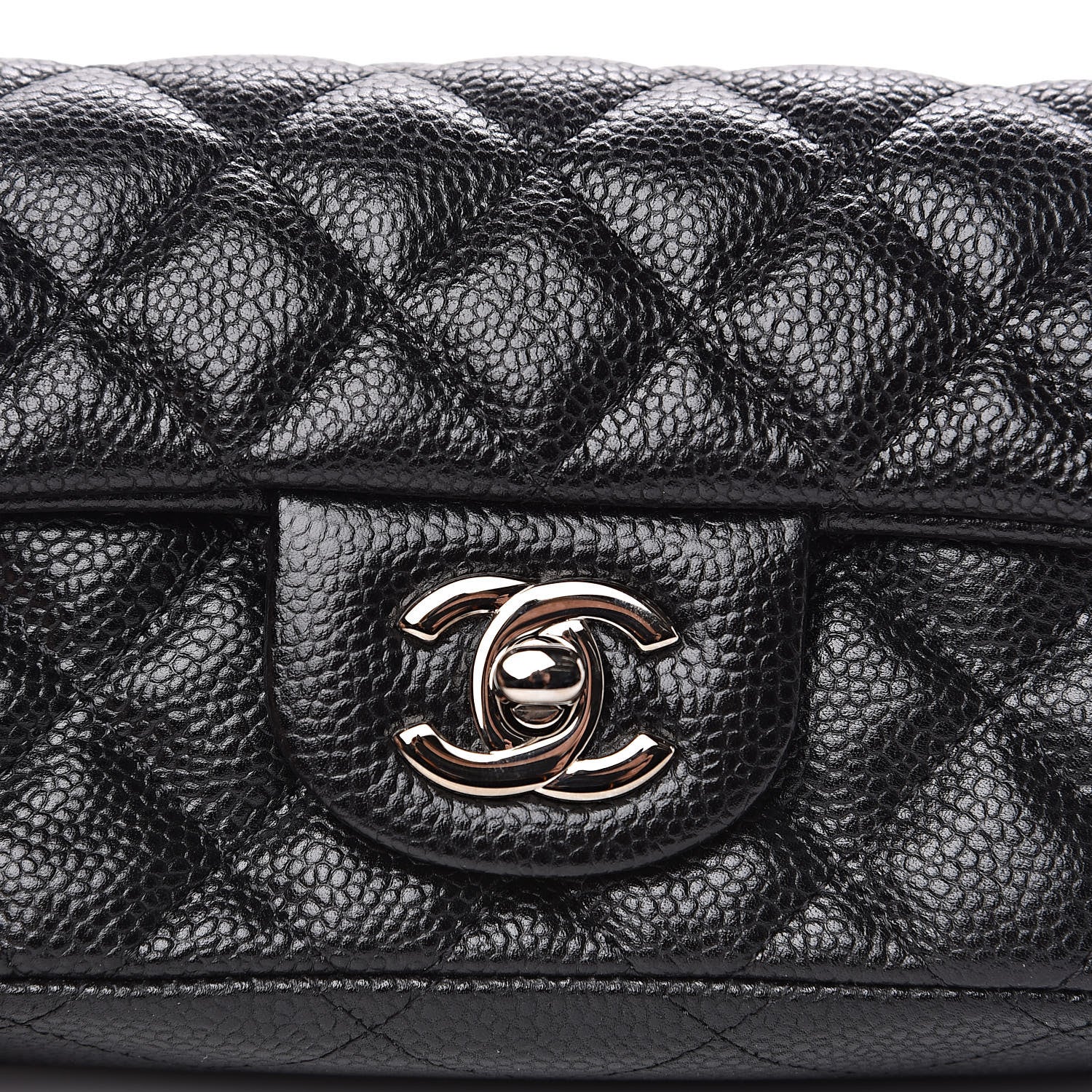 Chanel Metallic Caviar Quilted Extra Mini Flap Black 10 of 11