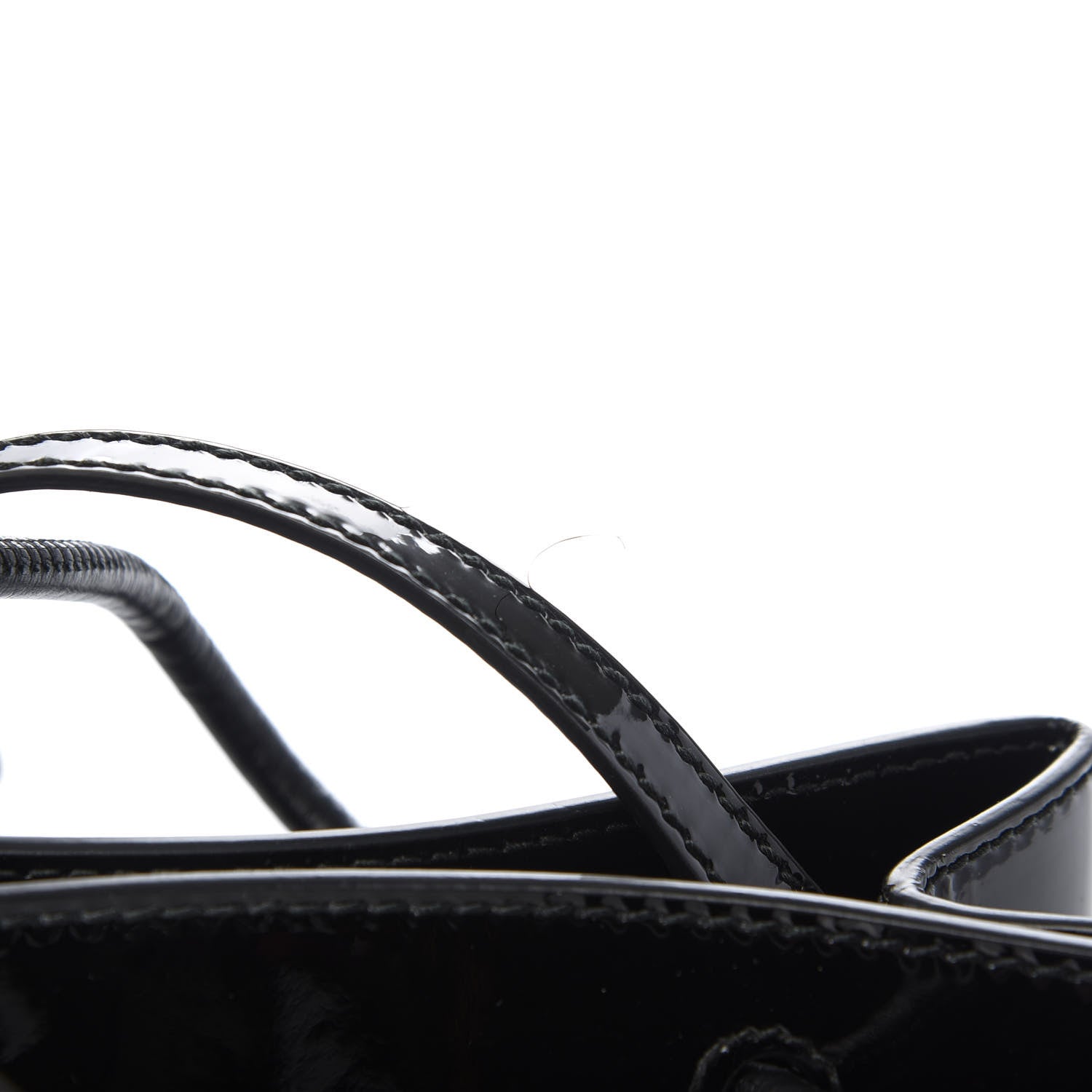 Balenciaga Patent Calfskin Logo Shopping Tote XXS Black 5 of 10