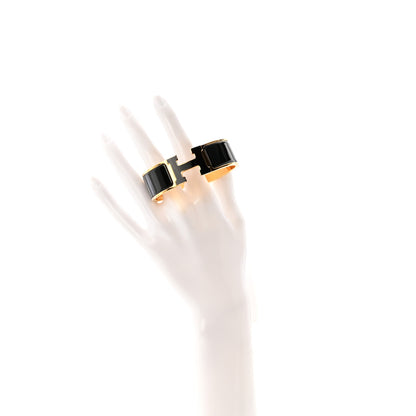 Hermes Enamel Wide Clic Clac H Bracelet GM Black 2 of 4