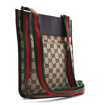 Gucci GG Monogram Web Messenger Crossbody Bag Dark Brown 2 of 8