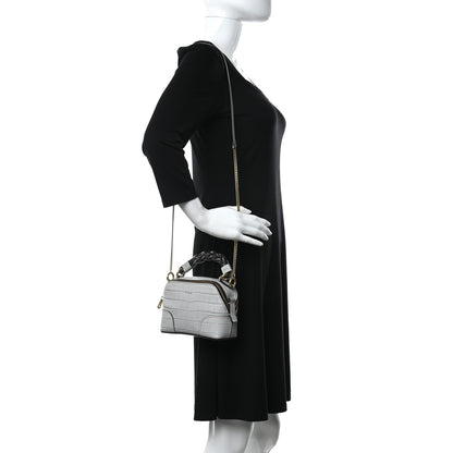 Chloe Crocodile Embossed Mini Daria Chain Bag Light Cloud 2 of 10