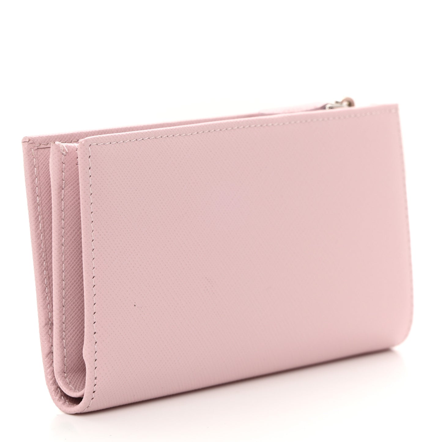 Saffiano Triangle Continental Zip Wallet Alabastro