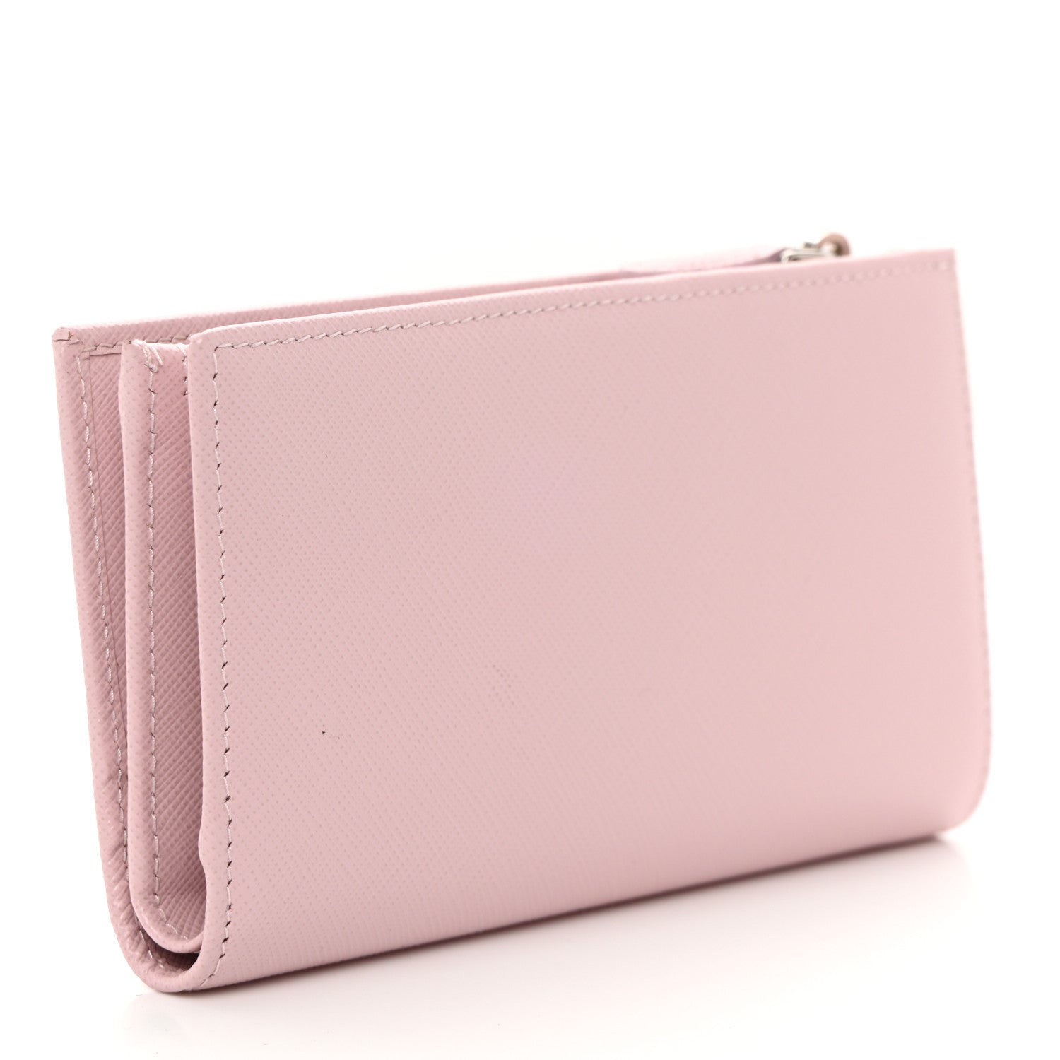 Prada Saffiano Triangle Continental Zip Wallet Alabastro 3 of 10