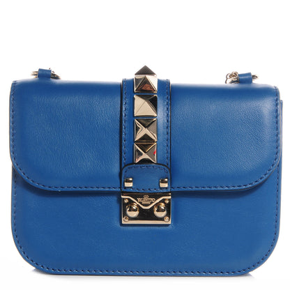 Valentino Garavani Vitello Glam Lock Rockstud Flap Blue Delft 1 of 7