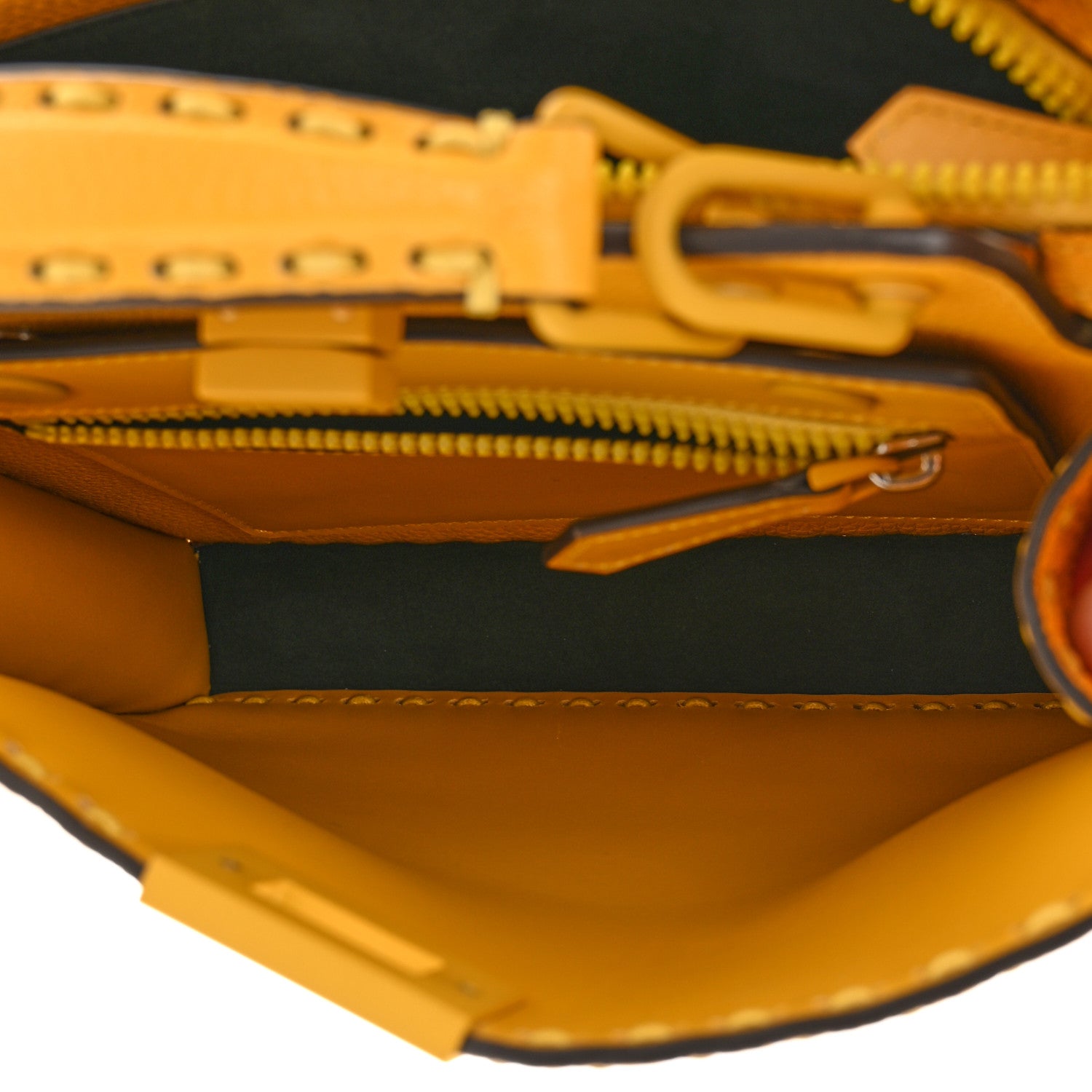 Fendi Cuoio Romano Vitello Cover Sellerissima Monochrome Mini Peekaboo I SEE U Satchel Sunflower 5 of 10