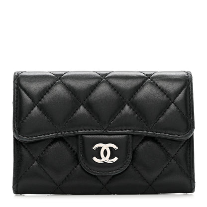 Chanel Lambskin Quilted Flap Card Holder Wallet Black 1 of 11