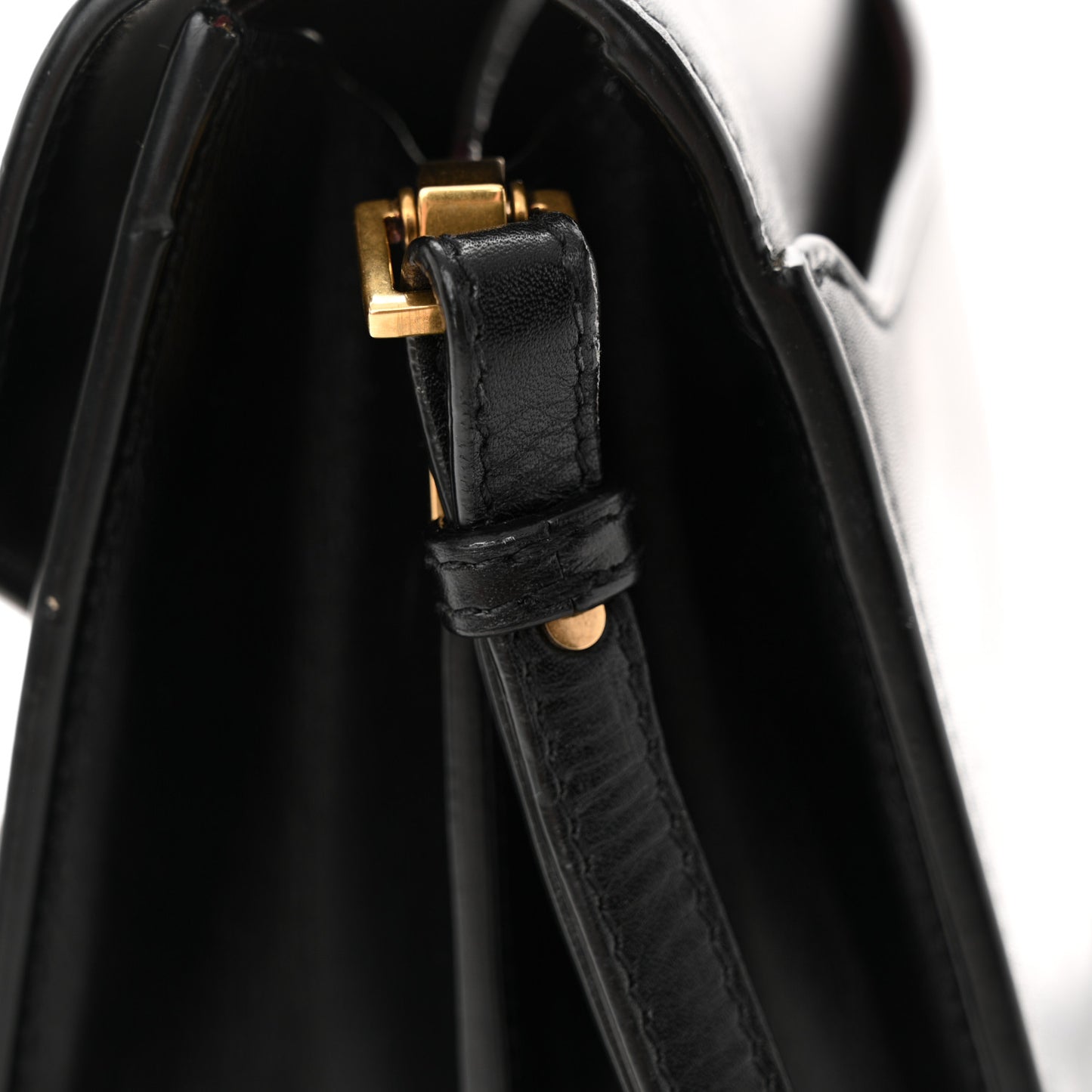 Smooth Calfskin Medium Classic Monogram Cassandra Top Handle Black Rouge Legion