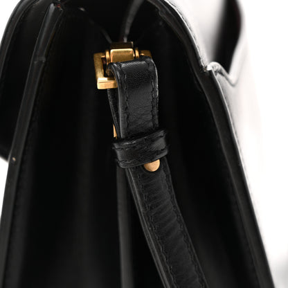 Saint Laurent Smooth Calfskin Medium Classic Monogram Cassandra Top Handle Black Rouge Legion 22 of 25