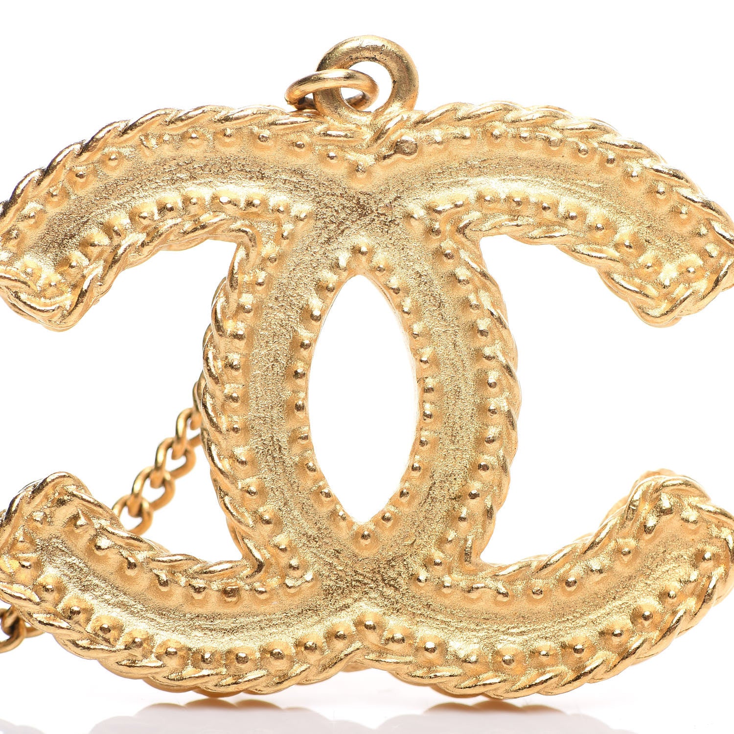 Chanel CC Drop Earrings Matte Gold 6 of 6