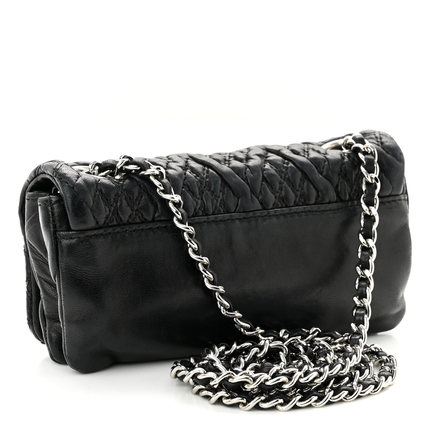 Lambskin Small Astrakan Flap Black