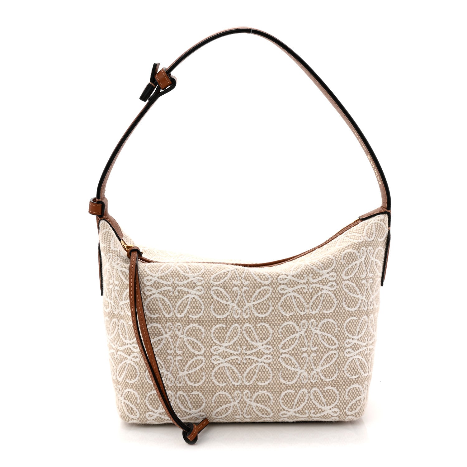 Loewe Jacquard Anagram Calfskin Small Cubi Bag Ecru Tan 1 of 11